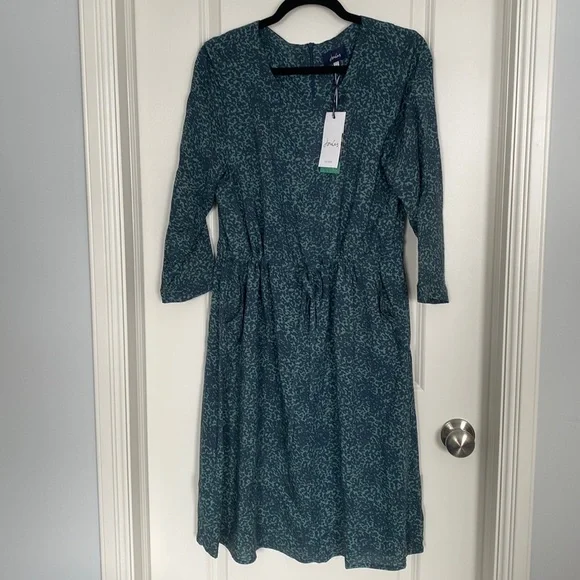 joules blue dress Nia Blue V-Neck Long Sleeve Midaxi Dress